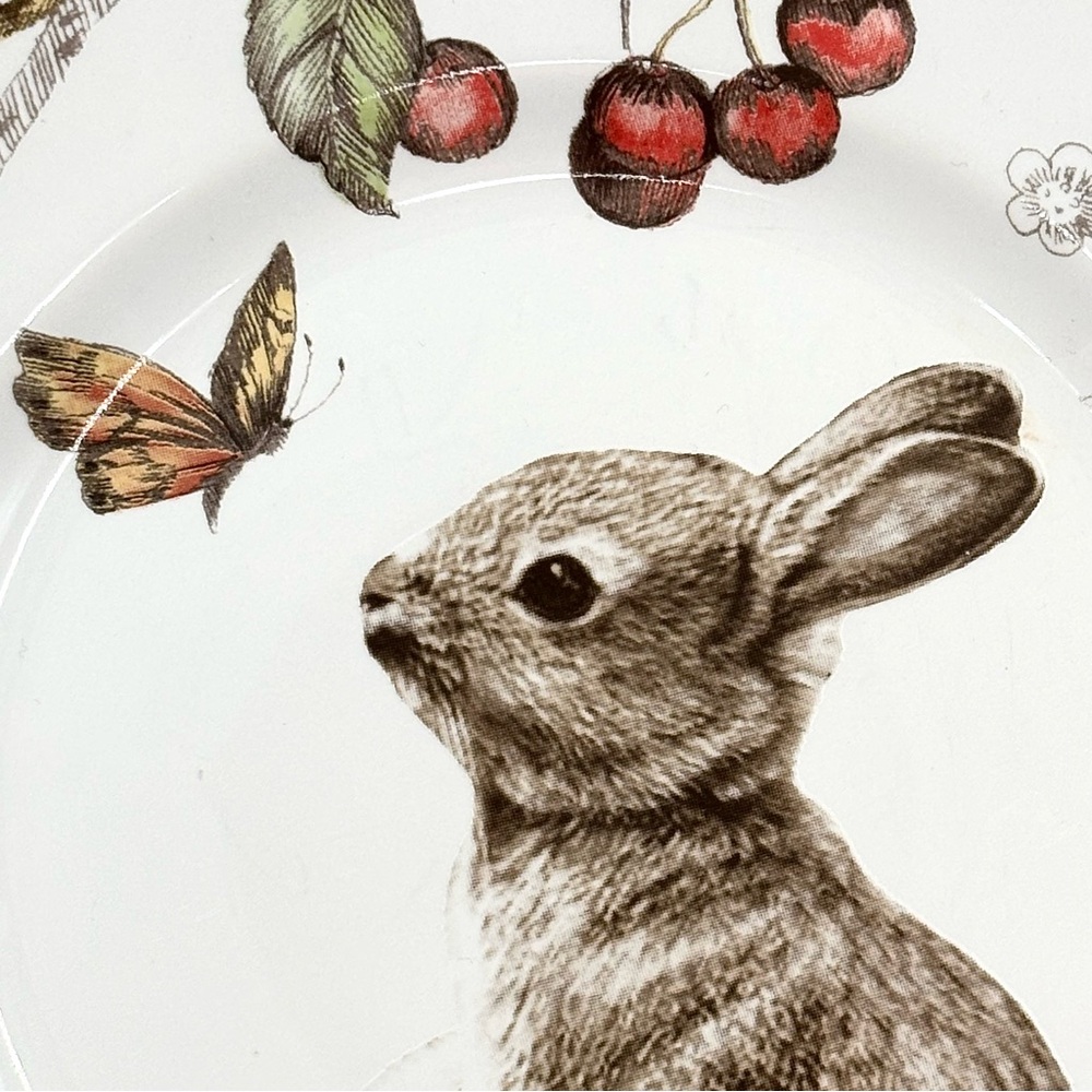 Pier 1 Imports Sophie The Bunny Porcelain Salad Plate - Floral Scalloped Edge - Picture 2 of 6